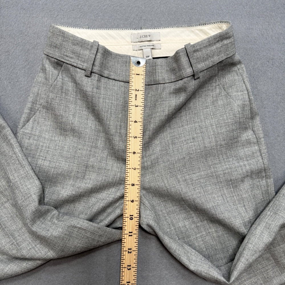 NEW J.Crew Hutton Trouser Women's 00P Gray Wool Wide Leg High Rise Dress Pants - Picture 5 of 10